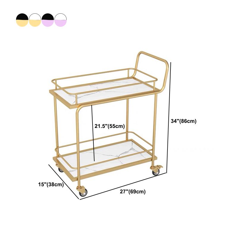33.86" High Modern Style Prep Table Rolling Metal Prep Table for Home