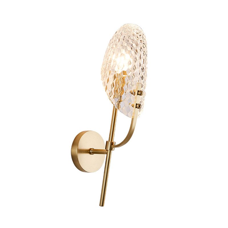 Lampada a parete ombra smussata Modern Crystal 1 Light Brass Wall Sconce Light per il corridoio