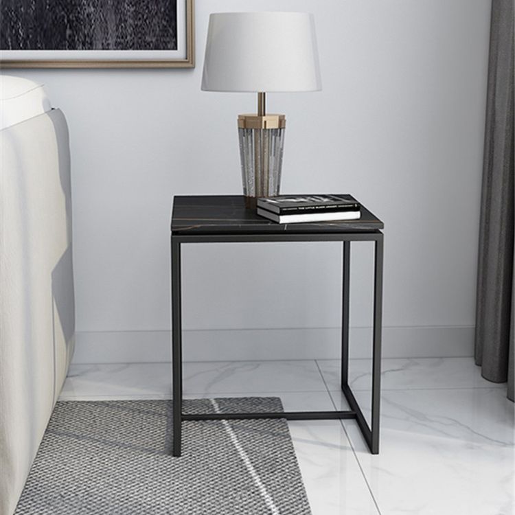 Glam Trestle Coffee Table Slate Rectangular Coffee Table for Home
