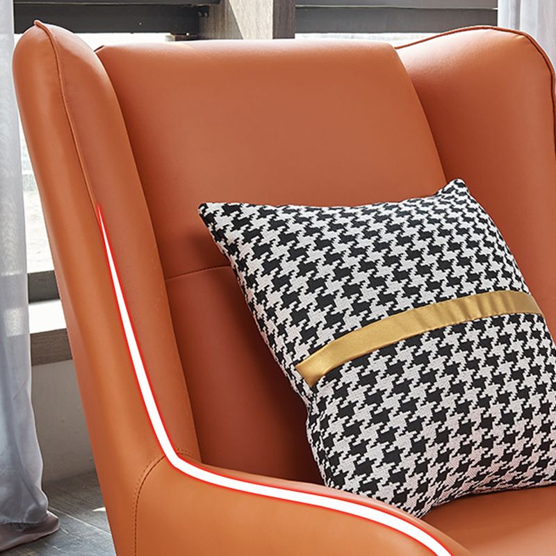 Faux Leather Wingback Chair 30.31" L x 37.79" W x 34.64" H Arms Chair for Living Room