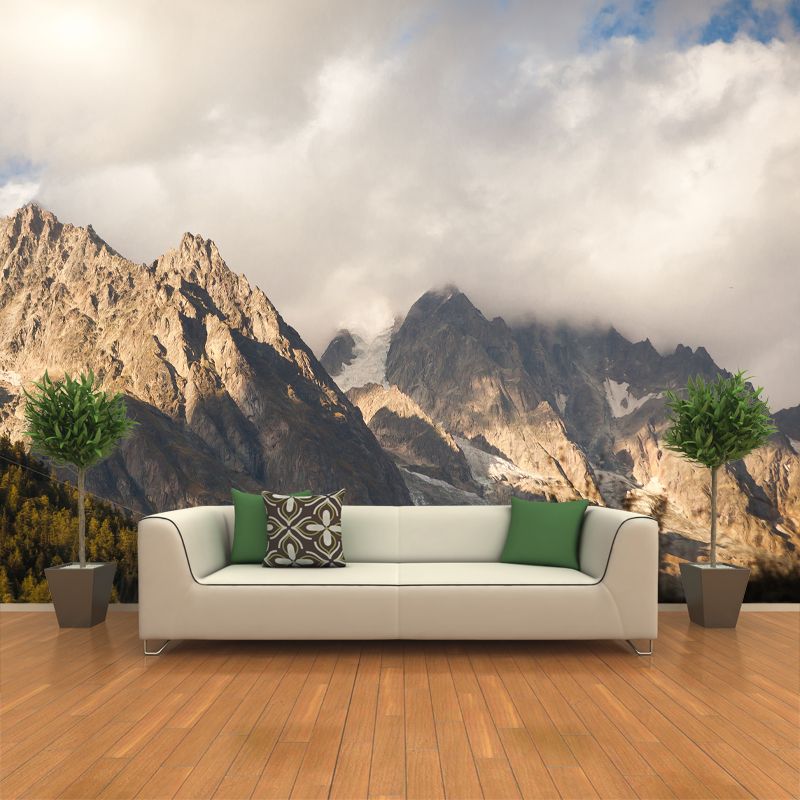 Mountain Wall Mural Decal Modern Sitting Room Wall Decor, Moisture Resistant