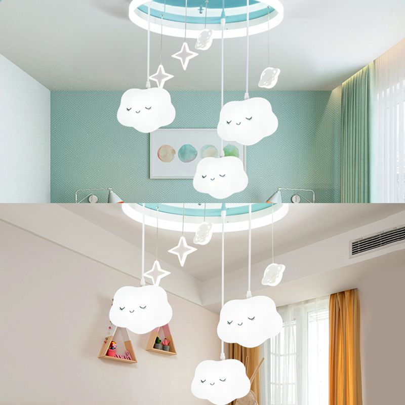 Sternenleitende Deckenmontage leichter Cartoon Acrylspüllicht mit rund grün für Baby Schlafzimmer