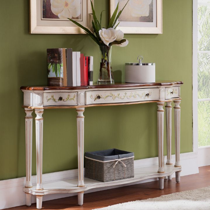 Victoria Wooden Console Table Free Form Console Sofa Table for Hall