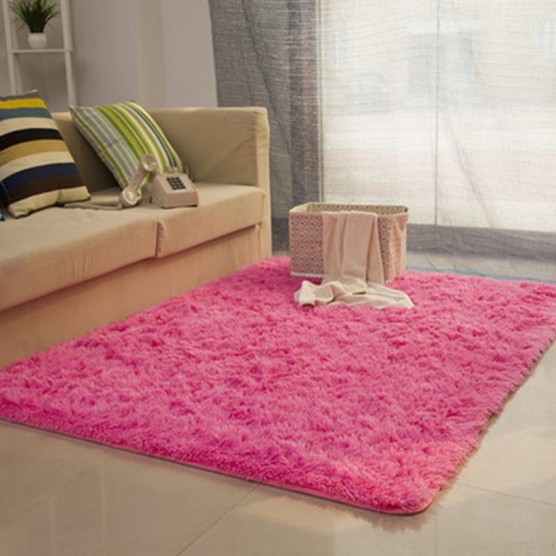 Casual Living Room Rug Multi-Colored Solid Rug Polypropylene Non-Slip Pet Friendly Area Carpet