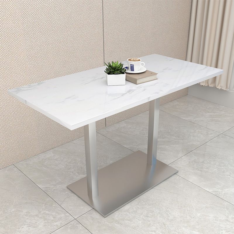 Modern Geometric Stone Dining Table Metal Base for Dining Room