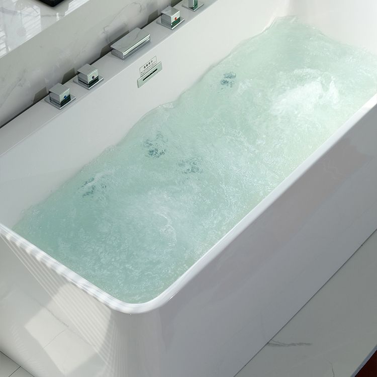 Rectangular Soaking Acrylic Bathtub Contemporary Bath Tub with Drain and Overflow Trim