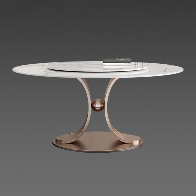 Rose Base Pedestal Dining Table Traditional Luxury Round Stone Dining Table