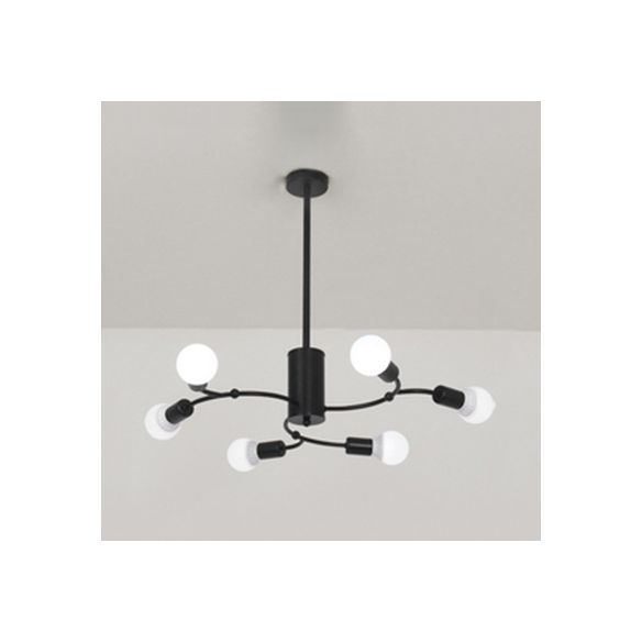 Lámpara colgante en forma de rama Candelera de metal moderna elegante en negro/dorado para la sala de estar Hotel