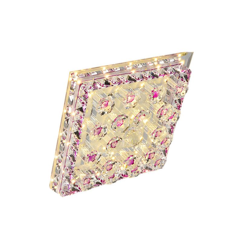 Éclairage encastré carré en bloc de cristal, luminaire LED minimaliste pour couloir