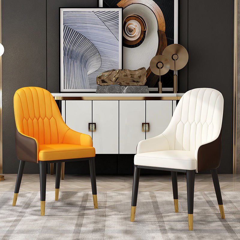 Chaise à bras en métal scandinave, chaise Parsons pour salle à manger, chaise d'appoint pour la maison