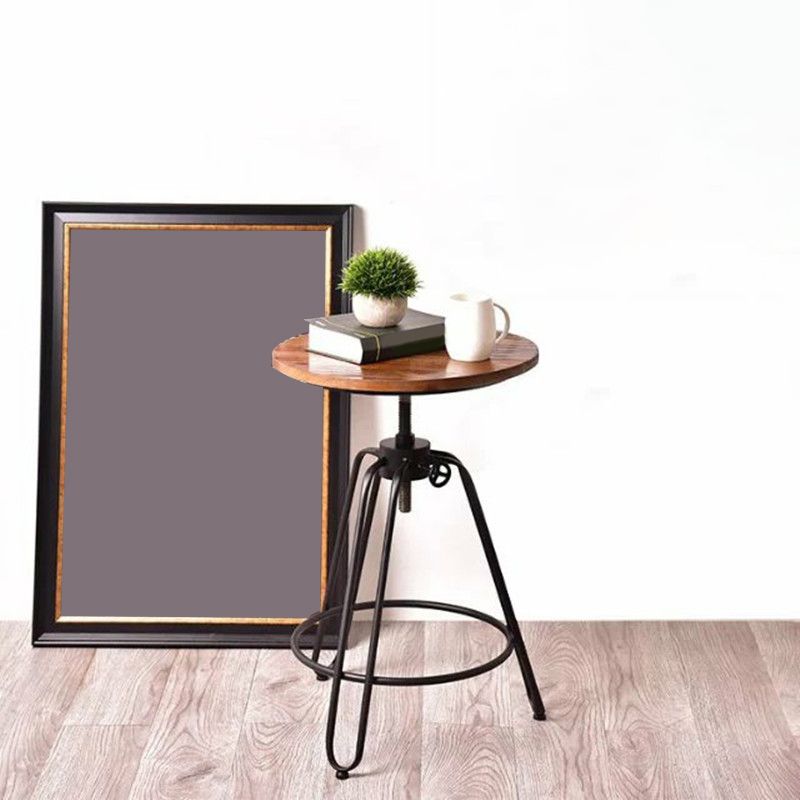 Rustic Style Side End Table Tri Pin Round Sofa Side Accent Table