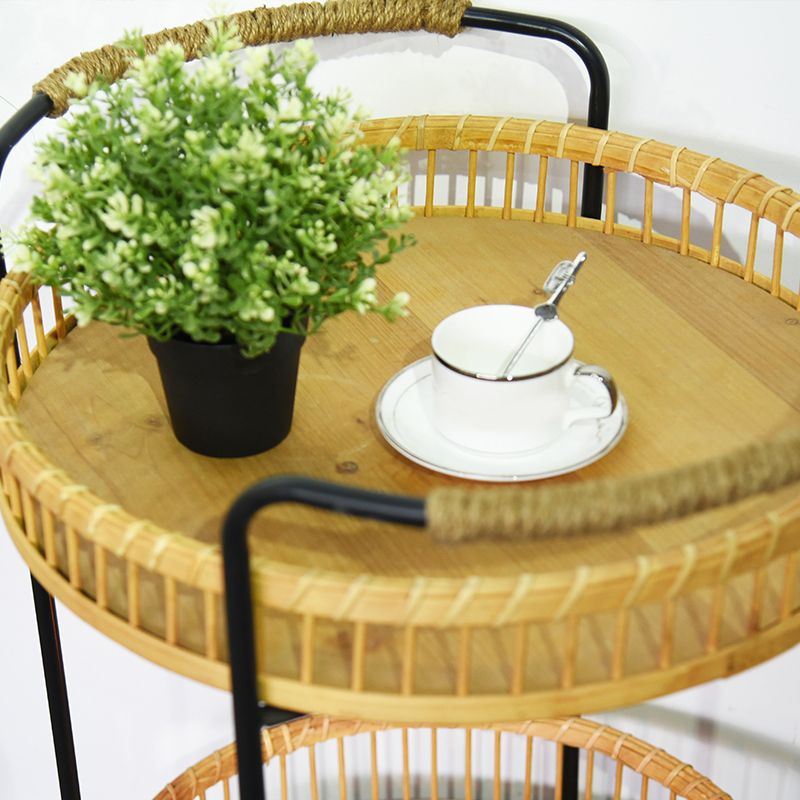 Scandinavian Style Sofa Side Accent Table Natural Round Side End Table