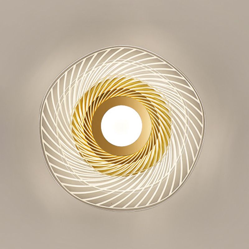 Acryl Ruffle Flushmount Leichte Schlichtheit Gold LED Deckenleuchte Montiert für Wohnzimmer