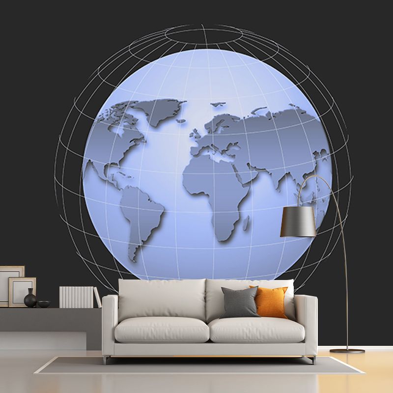 Map Illustration Mural Wallpaper Environment Friendly for Living Room Bedroom