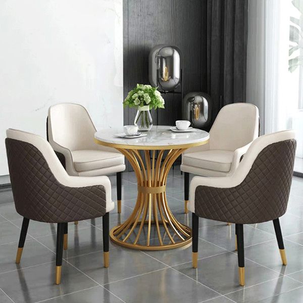 Mesa de comedor de piedra Mesa de comedor tradicional de lujo con base de pedestal