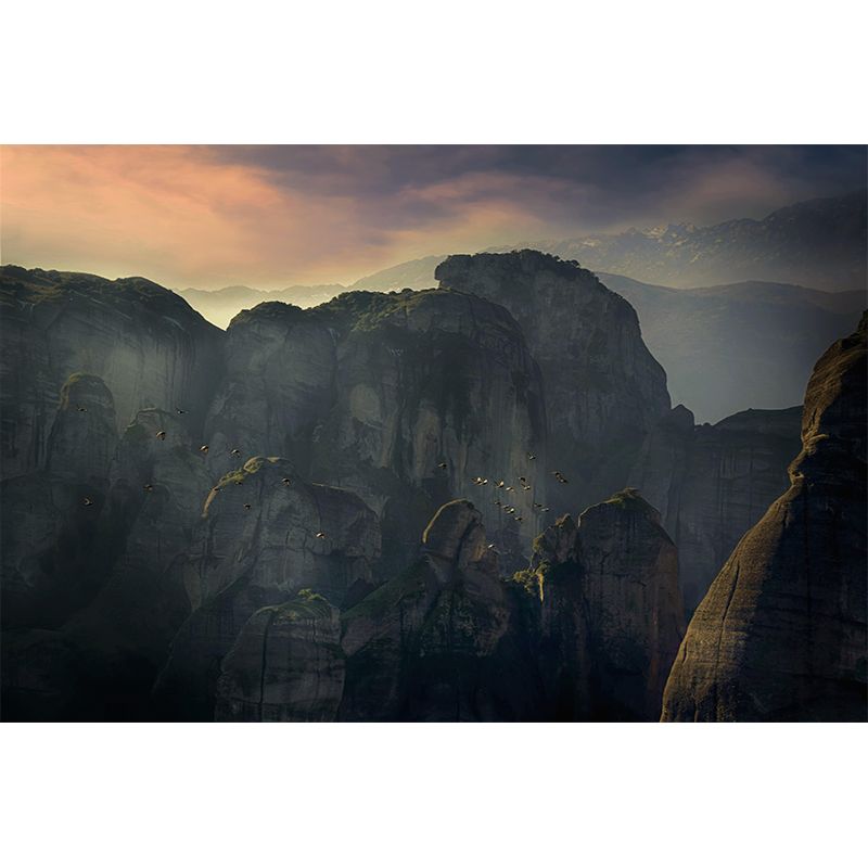 Horizontal Photography Mountain Landscapes Mural Eco-friendly Wallpaper for Home