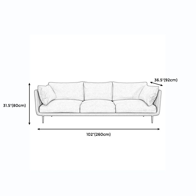 Modernisme Standaard Sofa 3/4-zitplaatsen Tuxedo Arm Sofa voor woonkamer