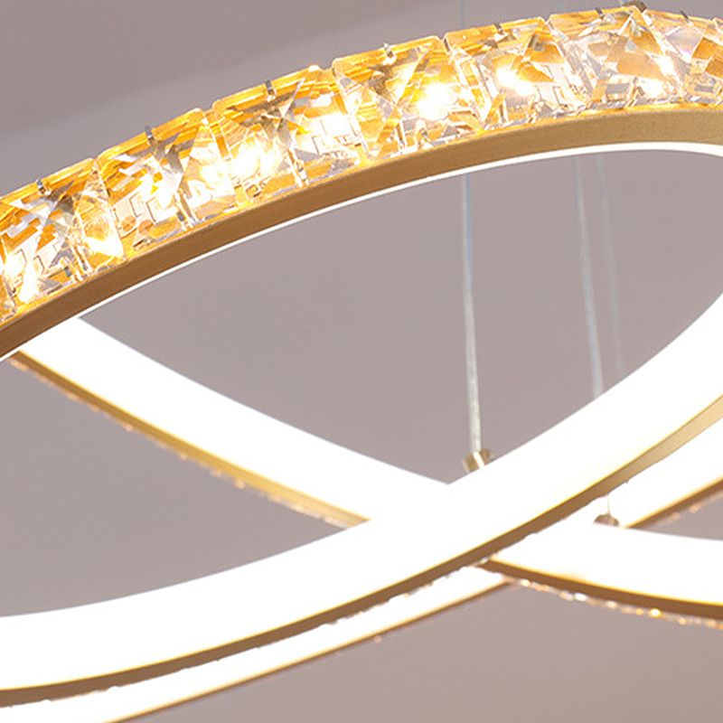 Lampada lampadina a 3 livelli Light Aibrowture Modern Crystal Gold Gold Soffio Light in 3 colori/Inner Calda esterna bianca esterna/Interna Bianca Calda esterna