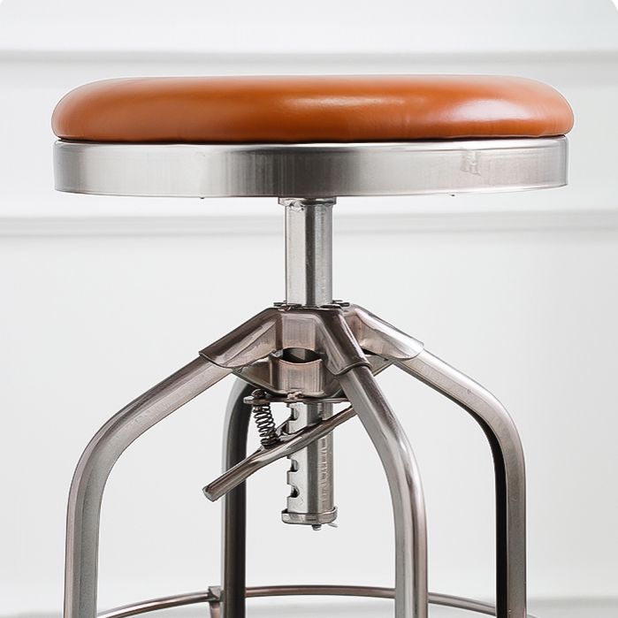 Industrial Metal Legs Bar Stools Indoor Faux Leather Counter Chair