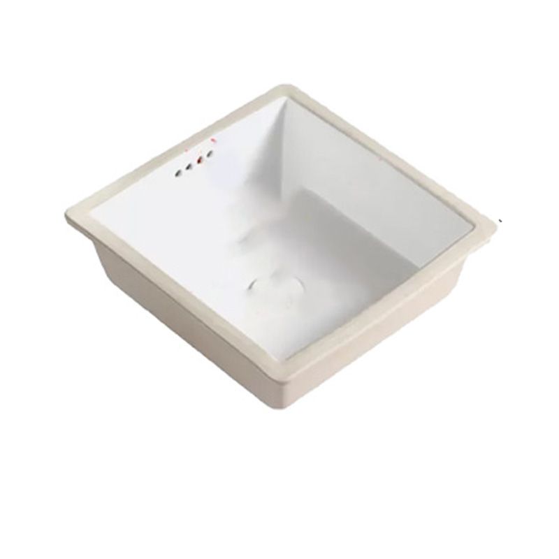 Modern Style Bathroom Sink Undermount Ceramic Bathroom Sink in White