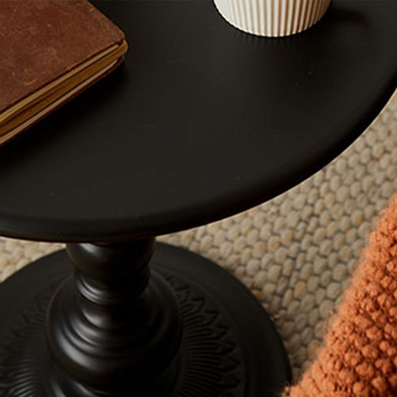 Mid-Century 20.47" Tall Round Top Side Table Metal Pedestal End Table