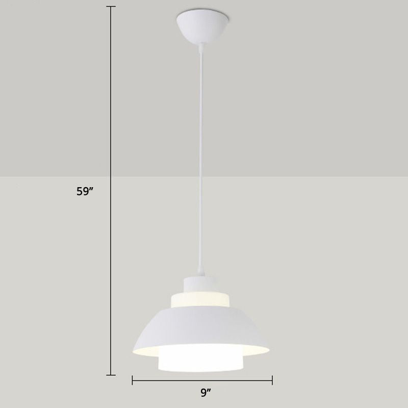 Bol en aluminium plafonnier pendrier léger macaron à la lampe à bulbe unique avec insert de l'ombre acrylique