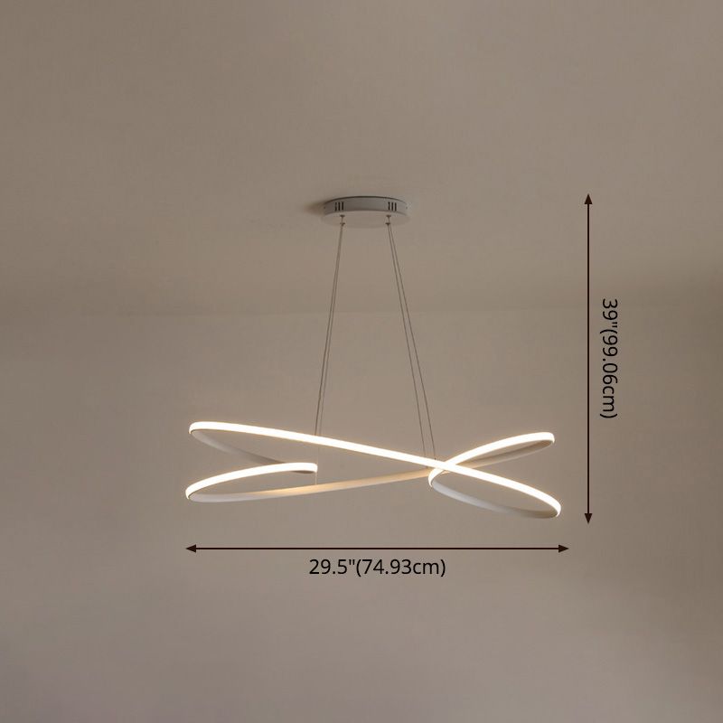 Simplicity Line LED Chandelier Light Aluminum Modern Style Bedroom Hanging Light