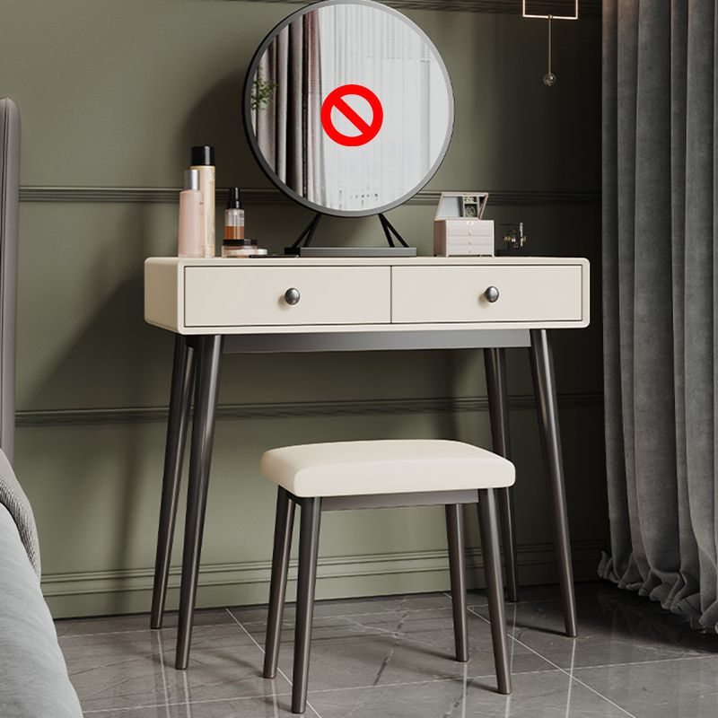 White Wooden Top Make-up Vanity with Drawer for Bedroom 29.53"