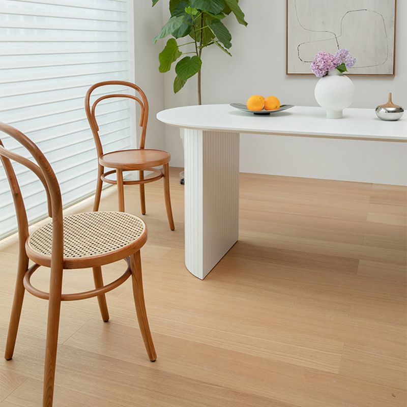 Modern Solid Wood Table for Restaurant Oval Kitchen Table with Double Pedestal
