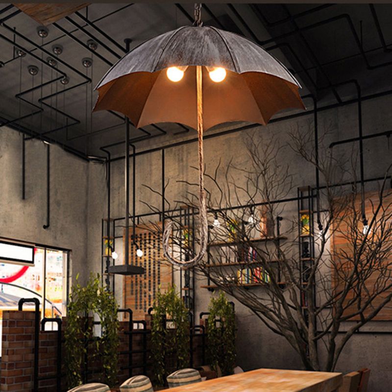 Umbrella Metal Hanging Chandelier Lamp Art Deco Bar Ceiling Pendant Chandelier