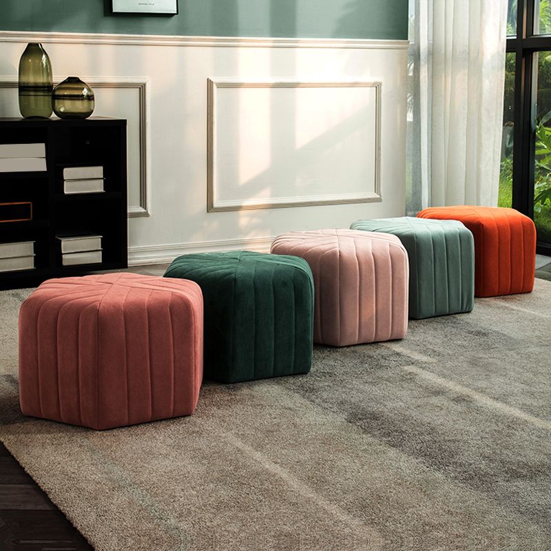 Solid Color Plush Footstool Modern Simple Hexagon Padded Foot Stool