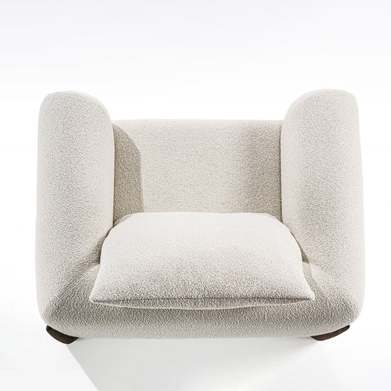 Contemporary Living Room Brown Sofa Round Arm Pillows Seating