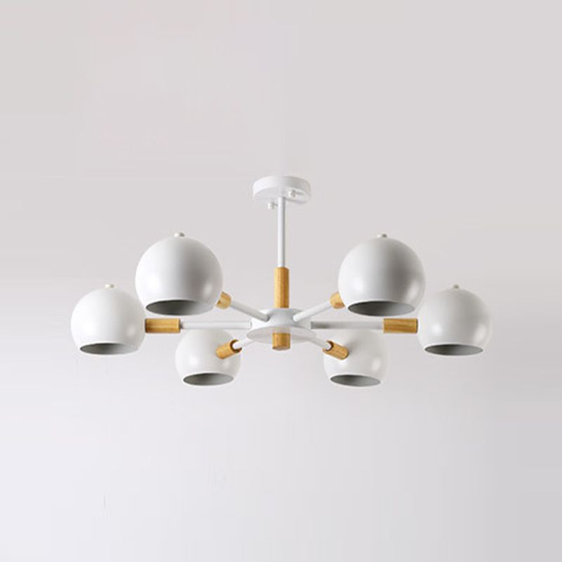 Macaron Domed Shaped Chandelier Light Metallic Lighting Fixture for Living Room