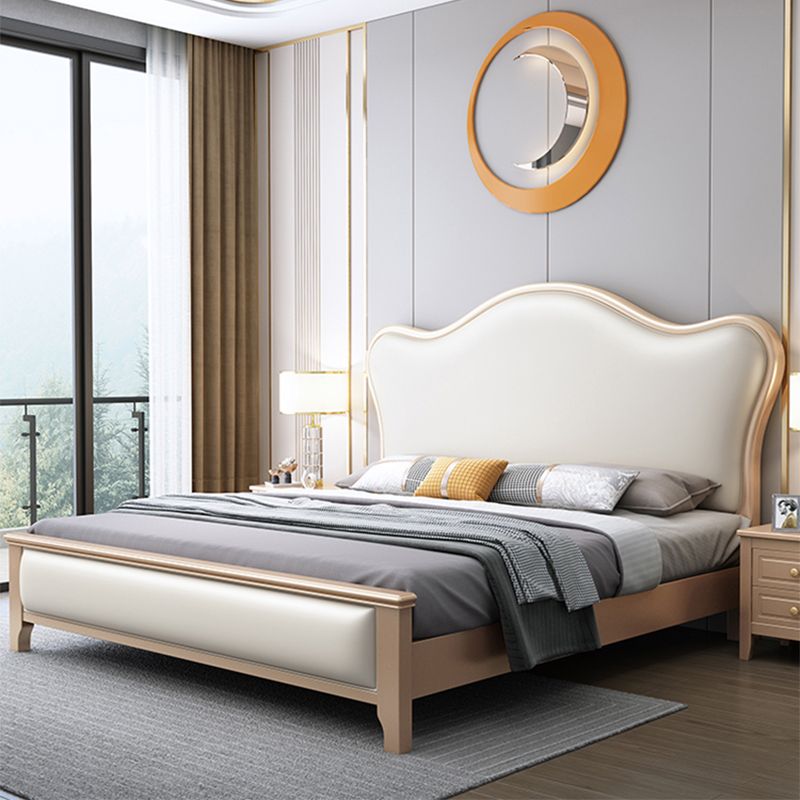 Modern Wood and Upholstered Standard Bed 57.5" Tall Panel Bed