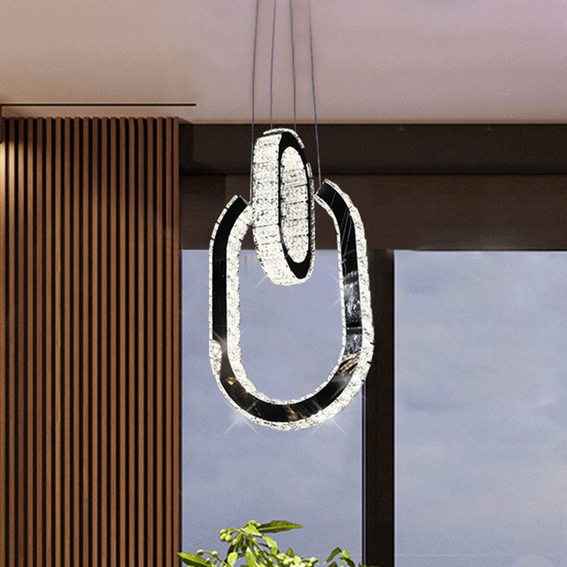 LED de lámpara de lámpara de lámpara de forma ovalada LED Minimalista Kit de lámpara colgante en negro