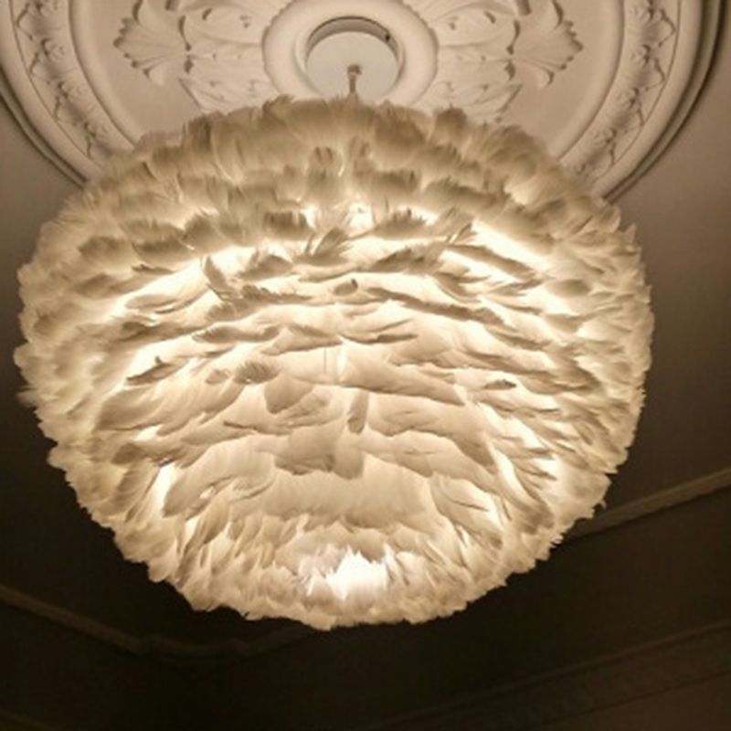 Modern Feather Hanging Lights Children's Room Bedroom Living Room Chandelier