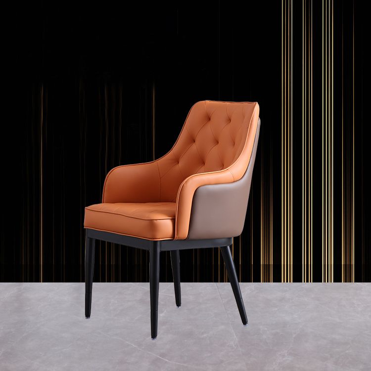 Contemporary Dining Chair Arm Dining Chair with Metal Legs for Kitchen