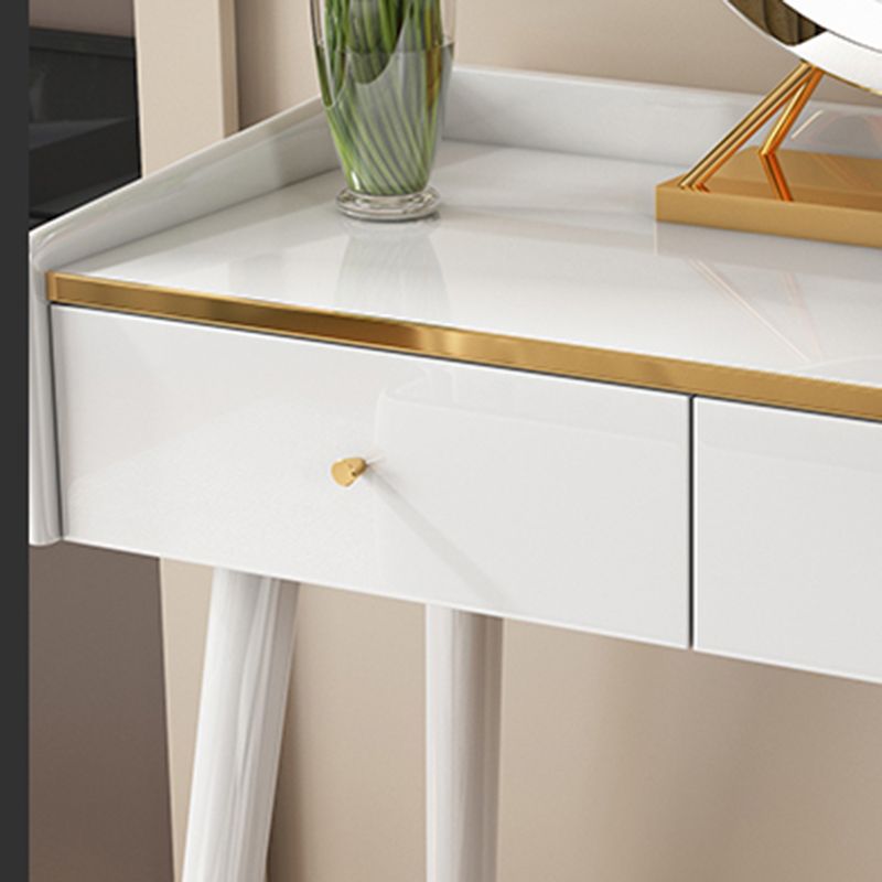 31.5" W Makeup Vanity Table Set in White with 2 Storage Drawers