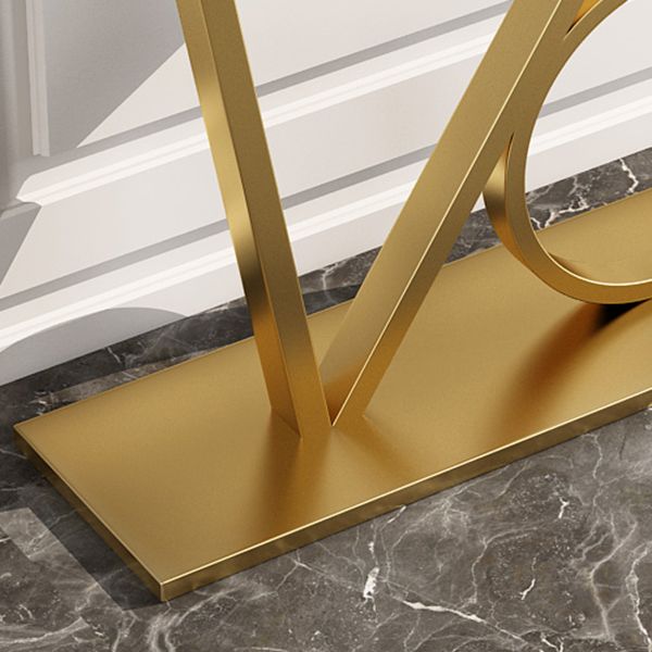 Modern 31.5" Tall Console Table Stone Abstract Base End Table for Hall