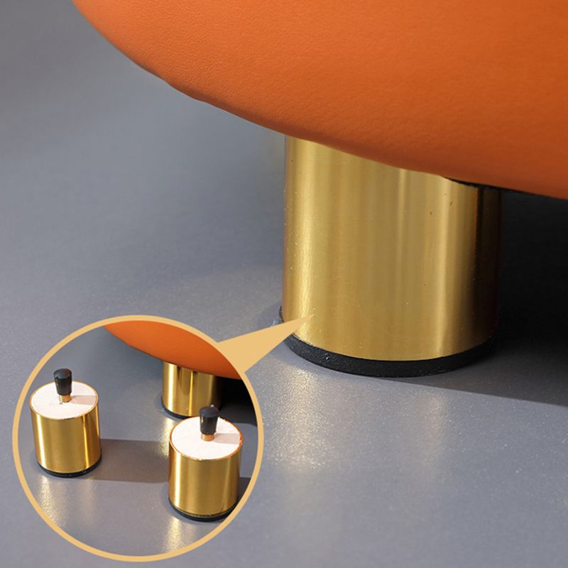 Orange Leather Round Standard Water Resistant Indoor Standard