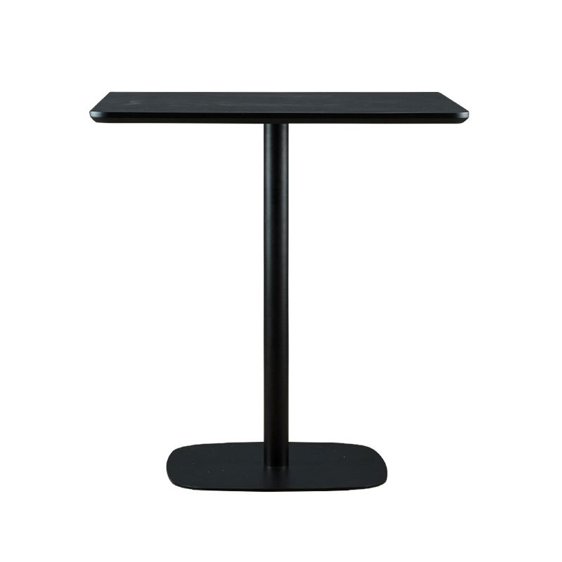 Modern Square Dining Table Wood Tabletop with Steel Pedestal Base