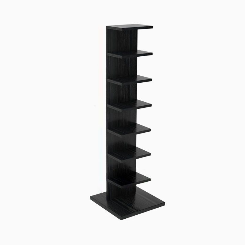 Contemporary Corner Closed Back Bookshelf Manufactured Wood Frame and Shelf