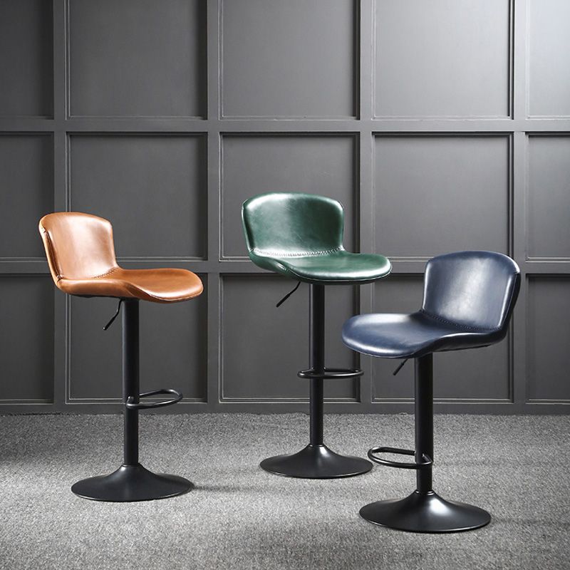 Modern Backrest Rotatable Counter Stool Iron Bar Stool with Cushion and Pedal