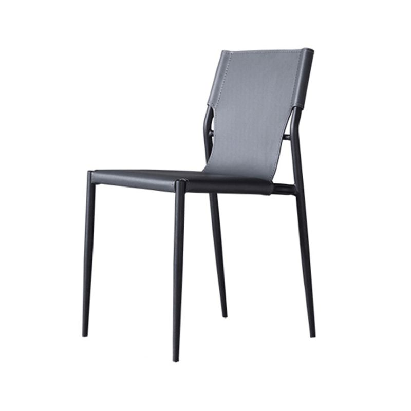 Modern Style Side Chair Leather Dining Chair with 4 Legs for Home Use