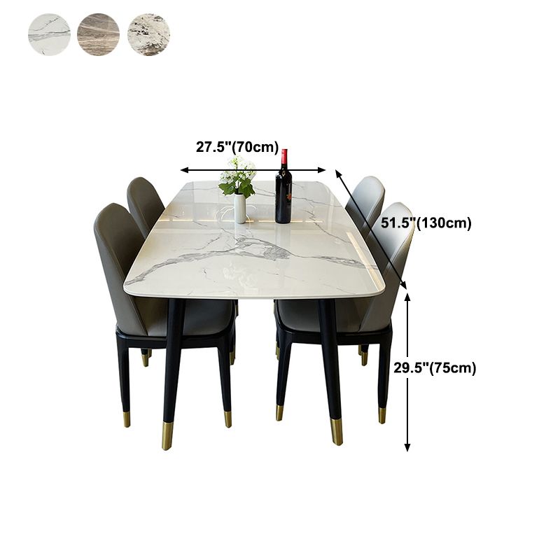 Mesa de comedor de piedra con 4 piernas negras