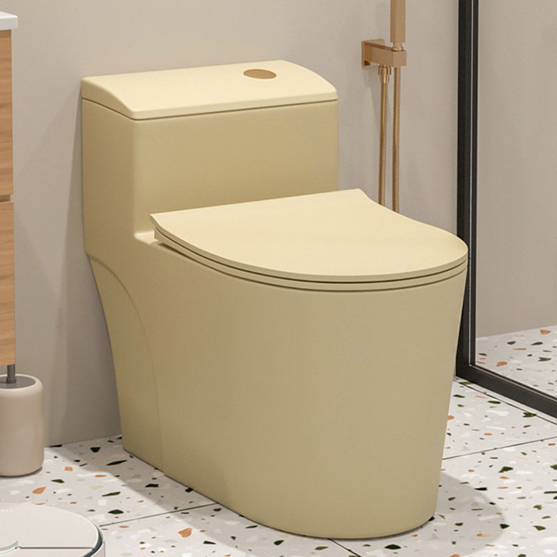 Floor Mount Toilet Traditional Skirted One-Piece Flush Toilet with Slow Close Seat