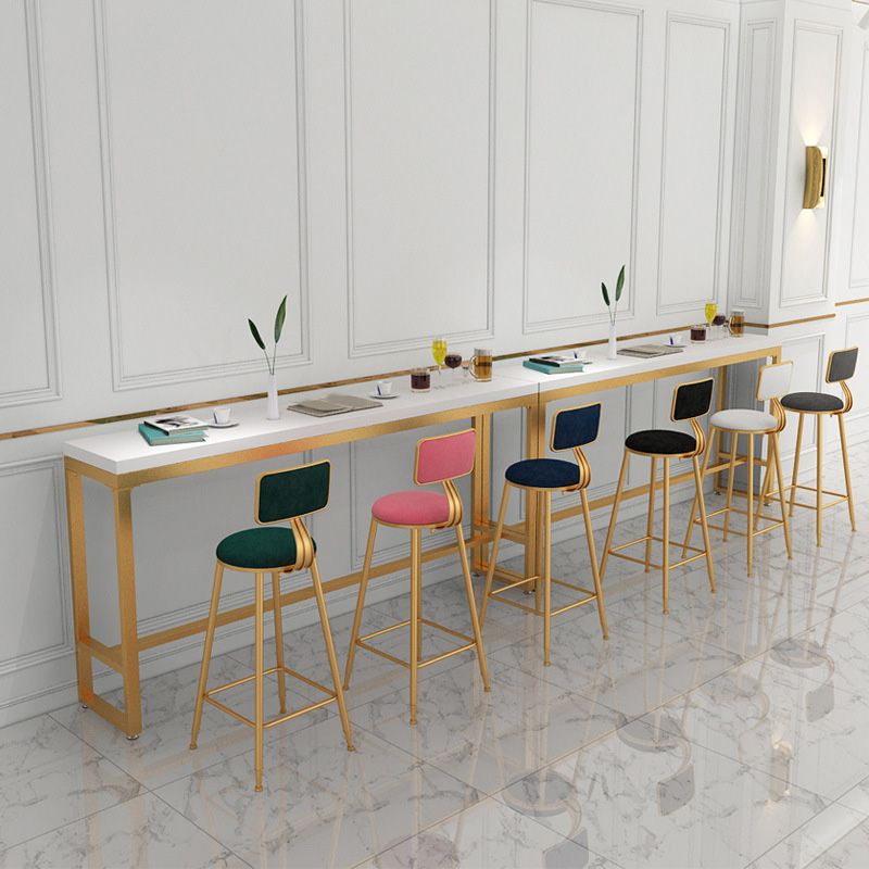 Glam Bar Height Table Solid Wood Top Bistro Pub Table for Patio Use