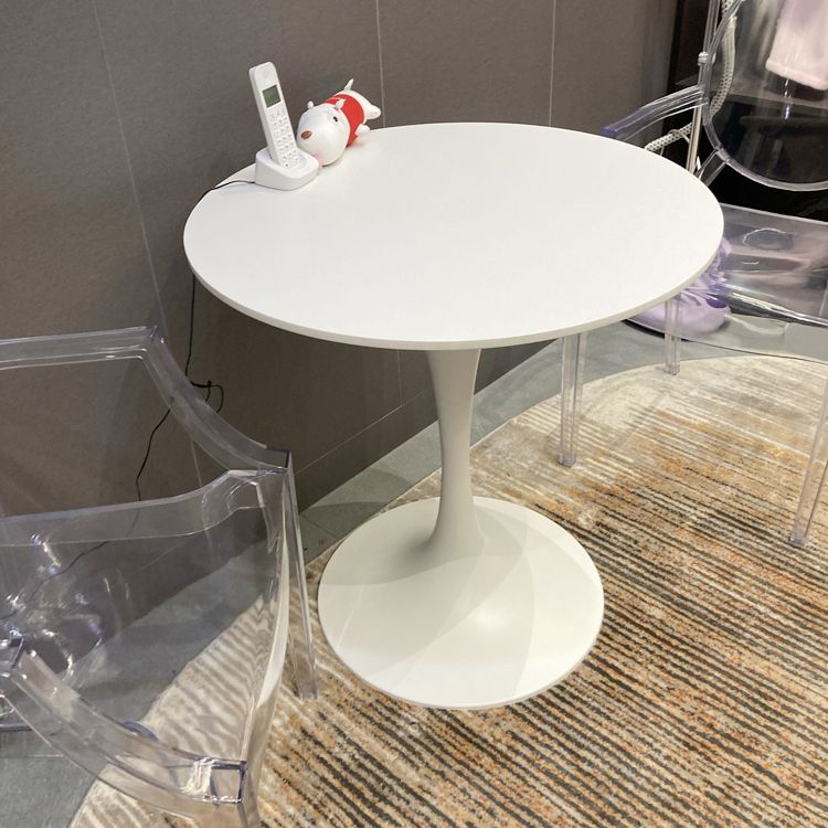 Round Dining Table Tulip Base Dining Table in White for Dining Room