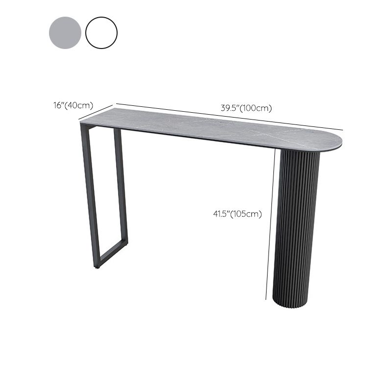 Modern Sintered Stone Bar Table Metal Base Dining Table for Kitchen Living Room