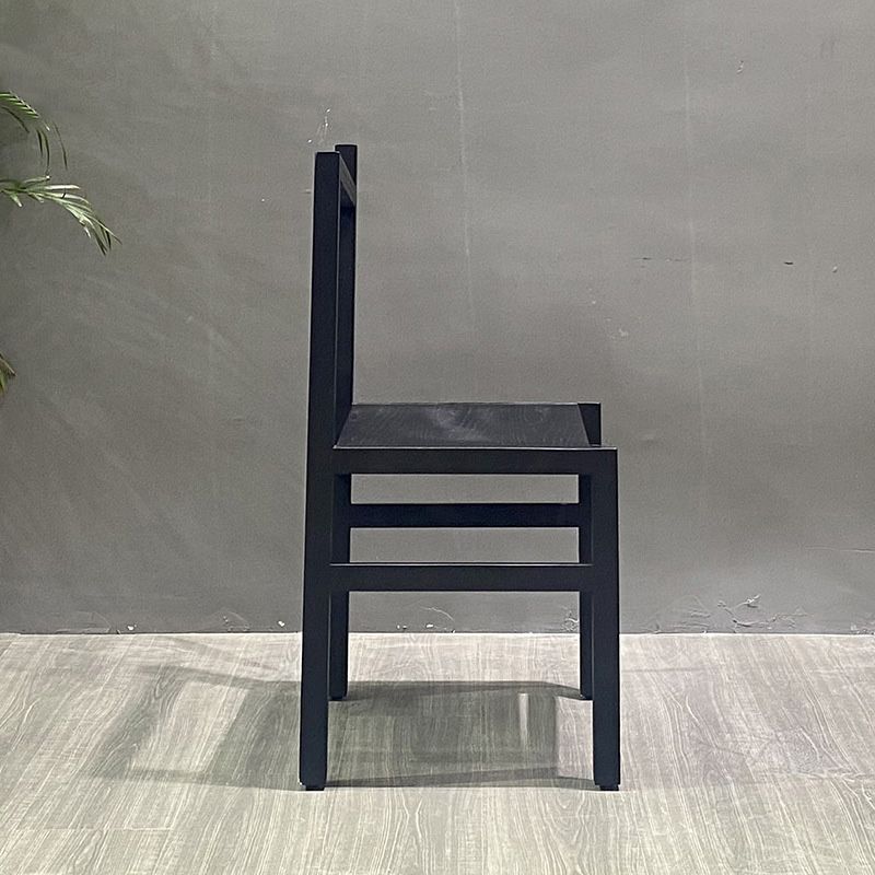 Black Wood Kitchen Dining Side Chair Open Back Dining Side Chair